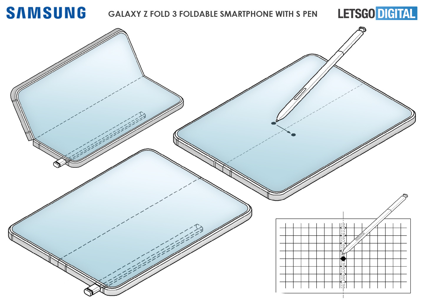 疑似三星 Galaxy Z Fold 3 專利公布，附帶 S pen