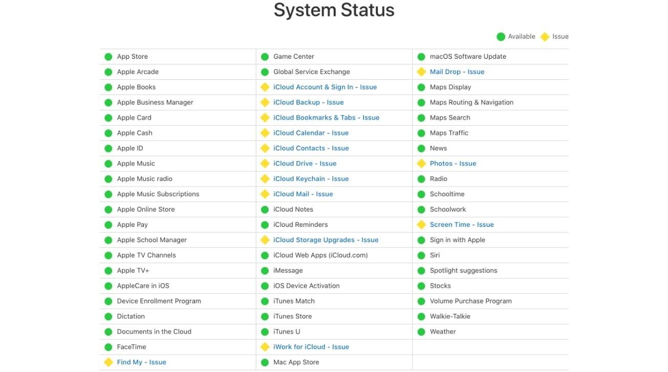 蘋果 iCloud 出現問題，部分用戶尋找我的 iPhone 與 iCloud Drive 服務皆不可用