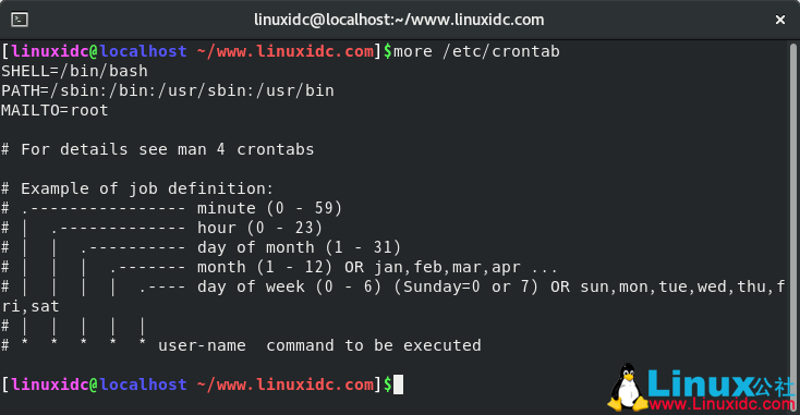 圖解 Linux下at延時任務和crontab定時任務命令