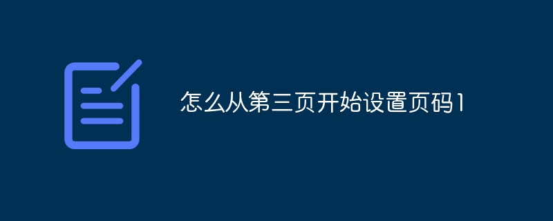 怎么從第三頁開始設置頁碼1