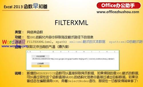 Excel 2013新增網絡類函數FILTERXML的使用方法介紹