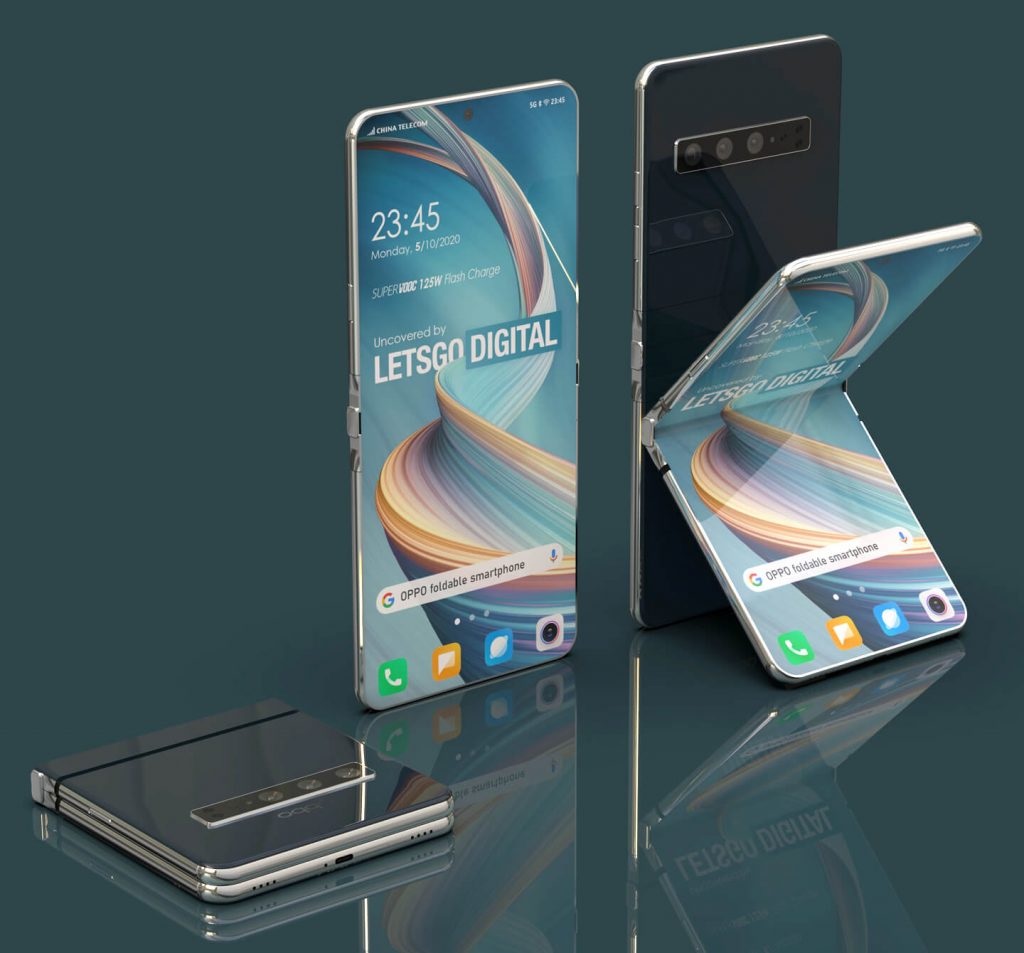 OPPO 折疊屏手機專利曝光：鉸鏈向內折疊，屏幕弧形收納