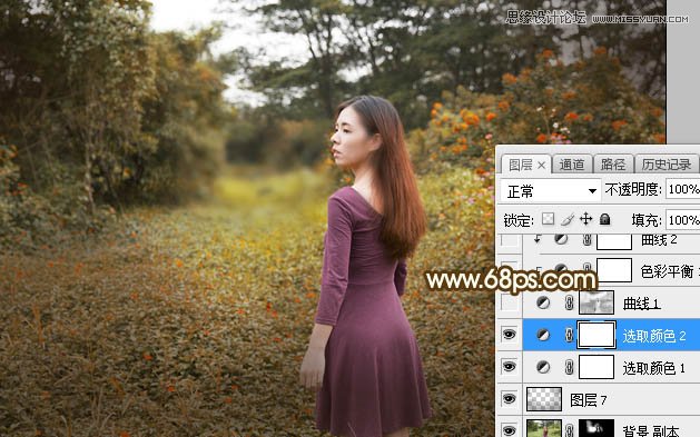 PS調出外景人像照片夕陽美景效果