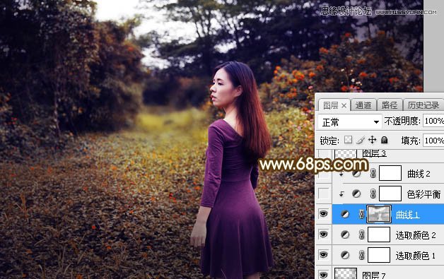PS調出外景人像照片夕陽美景效果