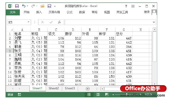 excel工作表如何排序 對Excel工作表中數據進行隨機排序的方法