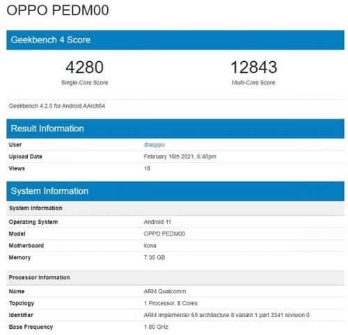 疑似OPPO Find X3現身Geekbench：正式版將搭載驍龍870芯片