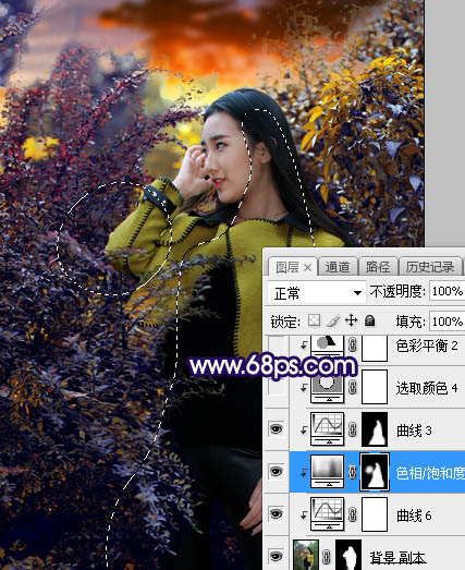 ps給外景美女人像添加夕陽光效美景