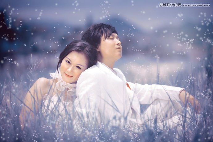 PS調出甜美情侶夢幻紫色效果
