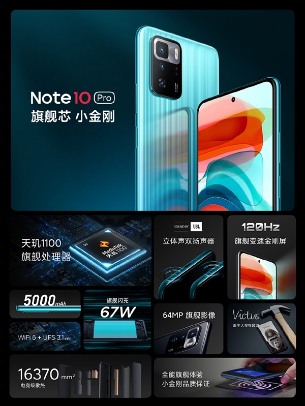 1499元起 Redmi Note 10 Pro手機(jī)發(fā)布：安卓之光同款67W快充