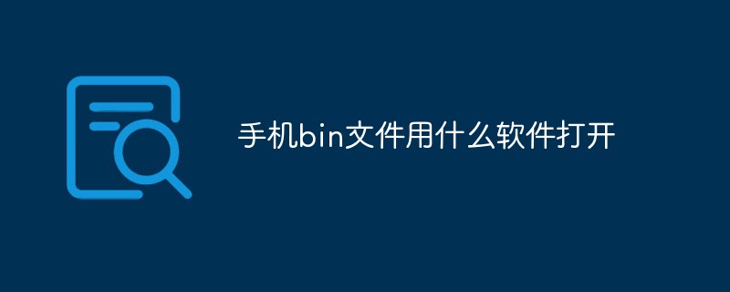 手機(jī)bin文件用什么軟件打開(kāi)
