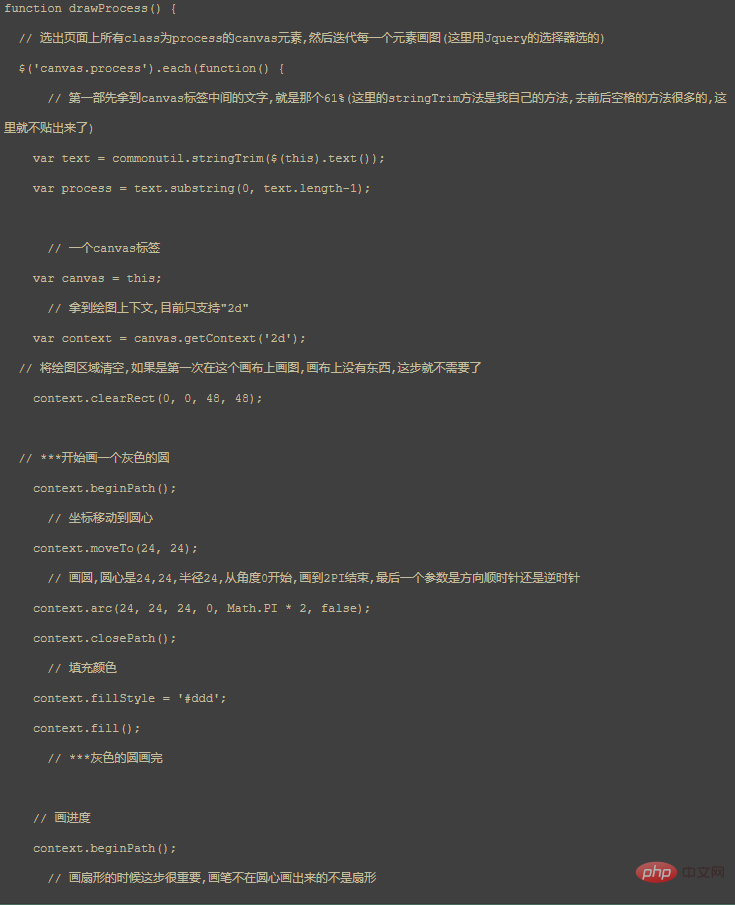通過html5中的canvas來繪制一個圓環形進度條