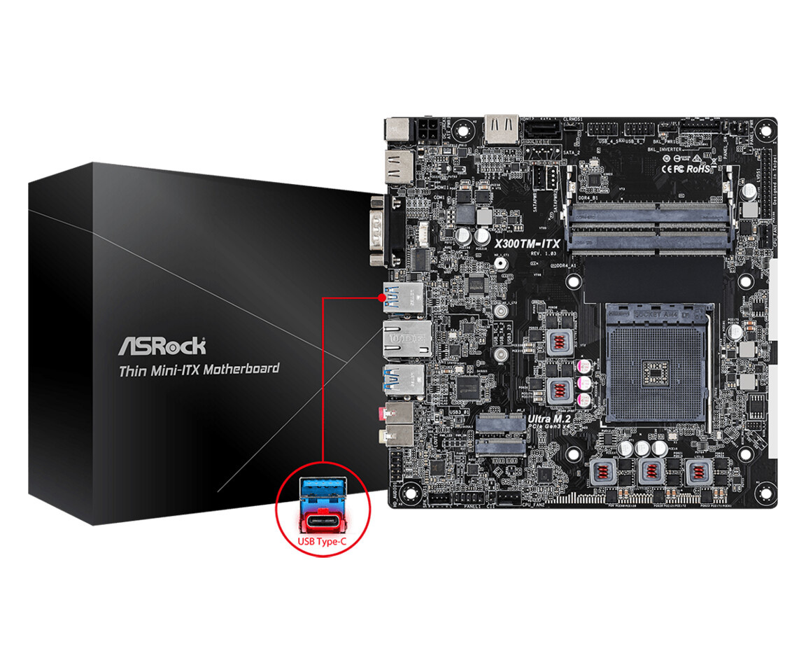 華擎發布 AMD X300TM-ITX 主板,支持銳龍 4000 系列 APU