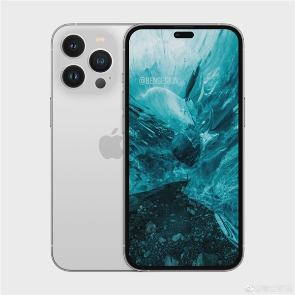 劉海沒了!iPhone 14 Pro渲染圖曝光:“藥丸”形居中打孔屏