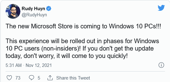 官宣：Win11微軟商店正式向Windows 10用戶推出