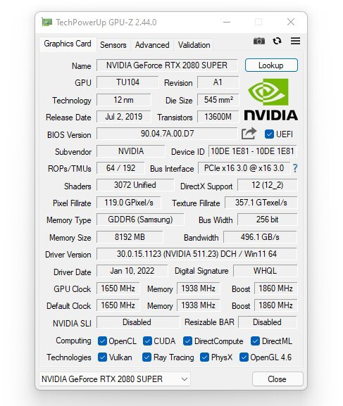 GPU-Z v2.44.0 版發布:支持 RTX 3050 / RX 6500 XT 等顯卡