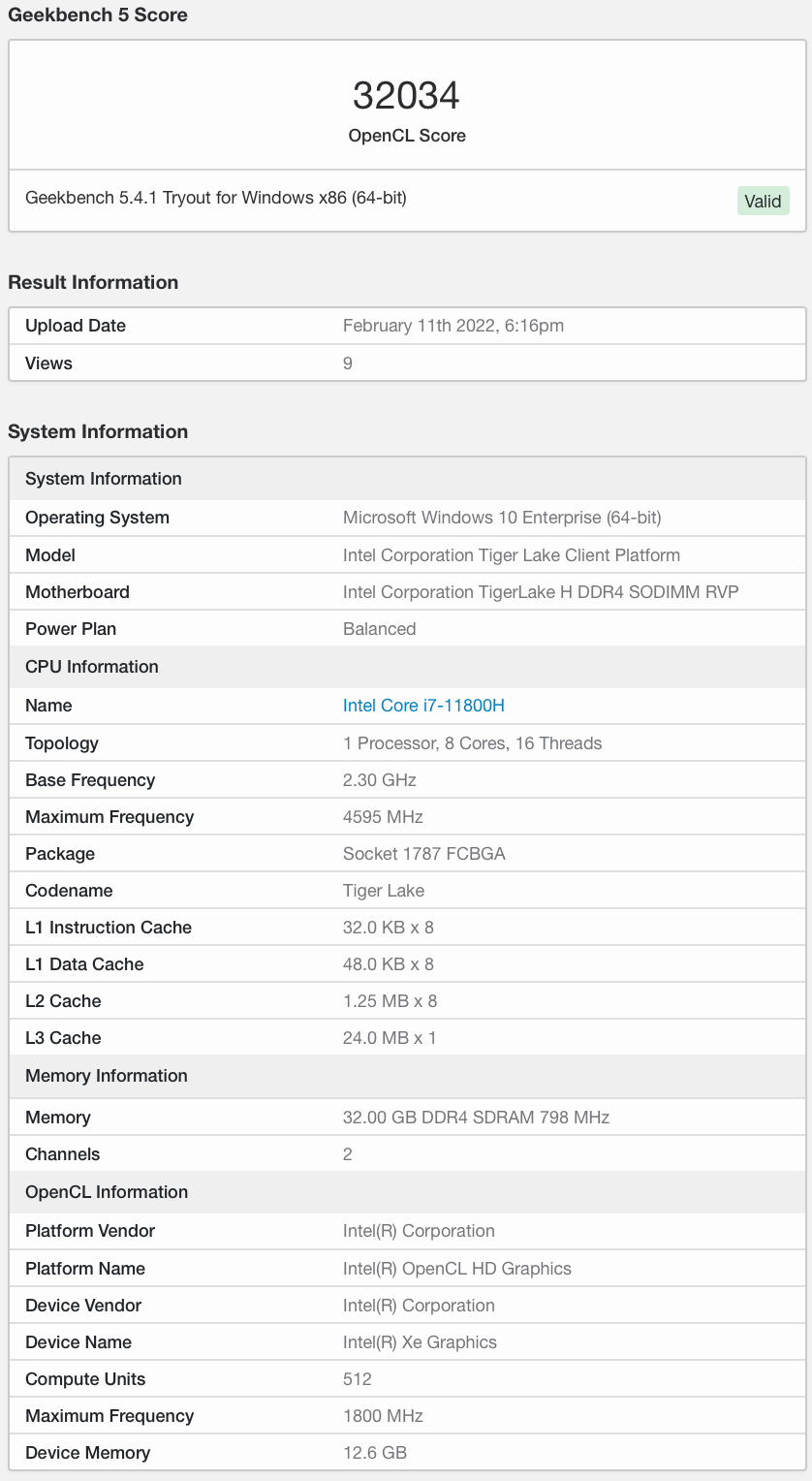 英特爾 Arc 筆記本獨(dú)顯現(xiàn)身 Geekbench:512 EU,12.6 GB 顯存
