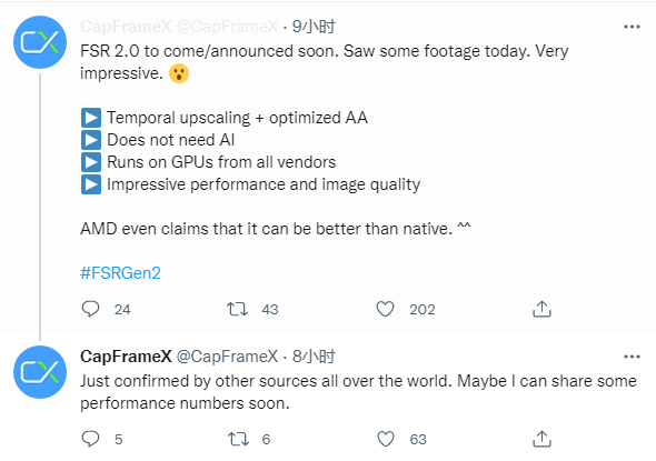 消息稱 AMD FSR 2.0 技術即將發布，帶來“令人印象深刻的性能和畫質”