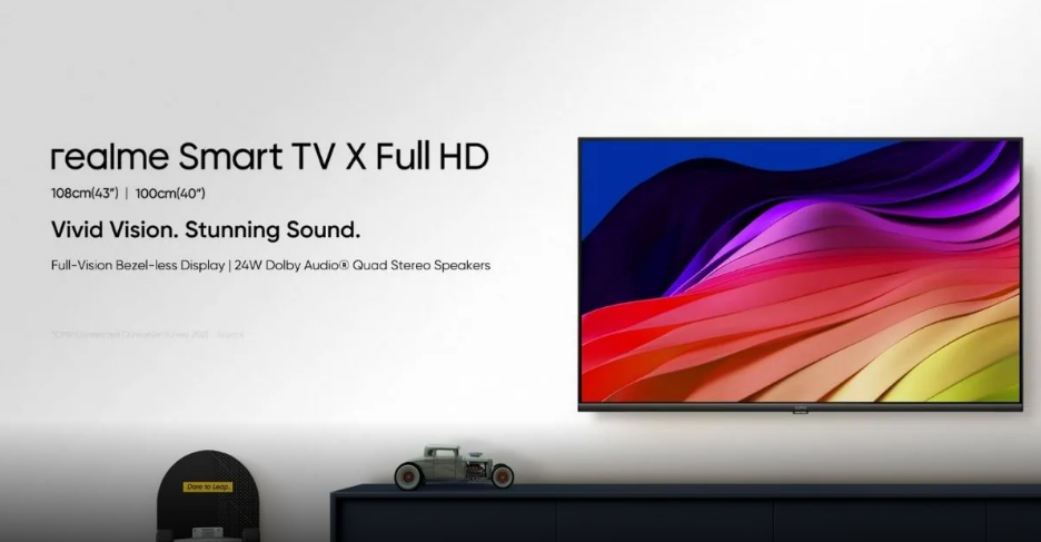 Realme Smart TV X 電視參數曝光：43/40 英寸 1080p，24W 揚聲器