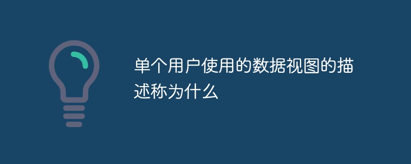 單個用戶使用的數據視圖的描述稱為什么