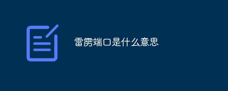 雷靂端口是什么意思