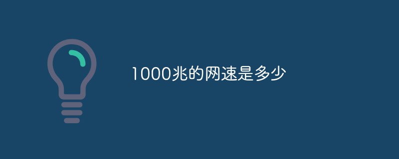 1000兆的網速是多少