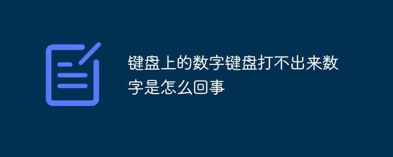 鍵盤上的數字鍵盤打不出來數字是怎么回事